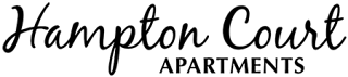 A logo for Hampton Court Apartments.