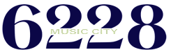 The image features the numbers 6, 2, and 8 in a large font with the words "MUSIC CITY" in between them.