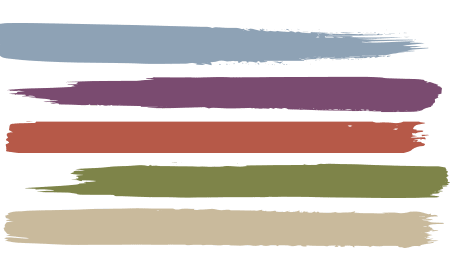 A series of horizontal brush strokes in various colors.