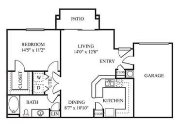 Floor Plan  Cartagena Floor Plan | 1 Bed Apartments For Rent In Scottsdale AZ | The Catherine Townhomes