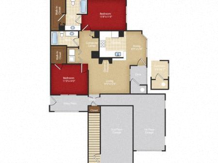 Floor Plan  Two Bedroom B