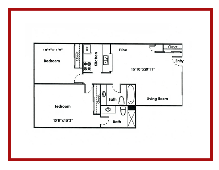 a floor plan of a house with a bedroom and a living room