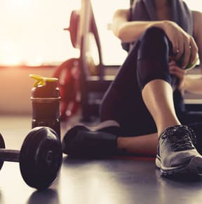 Working out in the gym