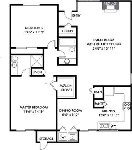 Floor Plan  ESPANA EAST | Apartments | 2x2