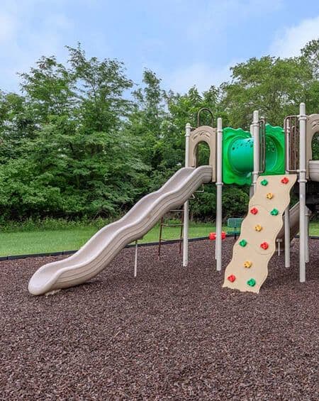 a playground with a slide and