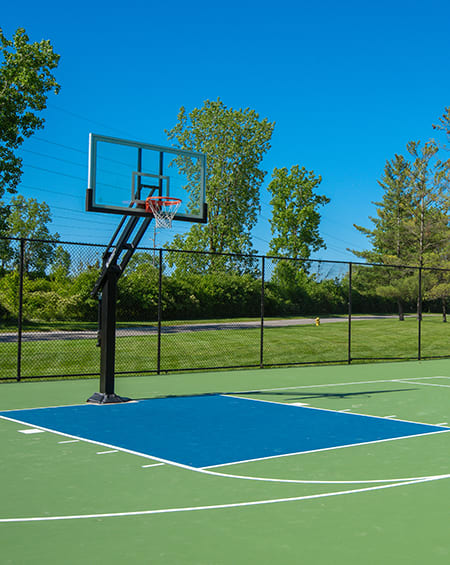 basketball court at eastland apartments in grand rapids