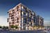a rendering of an apartment building on a city street