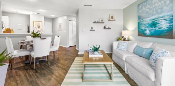 Open Concept Living Room With Wood-Style Flooring