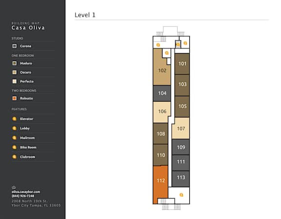 A floor plan of a building with various rooms labeled with numbers.