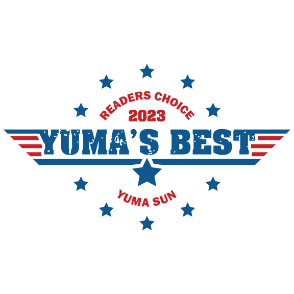 A graphic with the text "YUMA'S BEST" and "READERS CHOICE 2023" surrounded by stars.