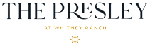 The image is a logo for The Presley at Whitney Ranch.