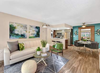 Living Room Furnished at The Lexington Apartments