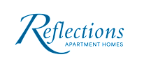 A logo for Reflections Apartment Homes.