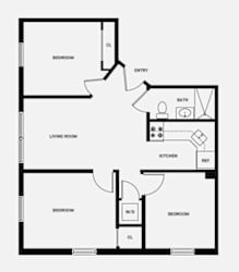Floor Plan 194 3 Bed 1 Bath