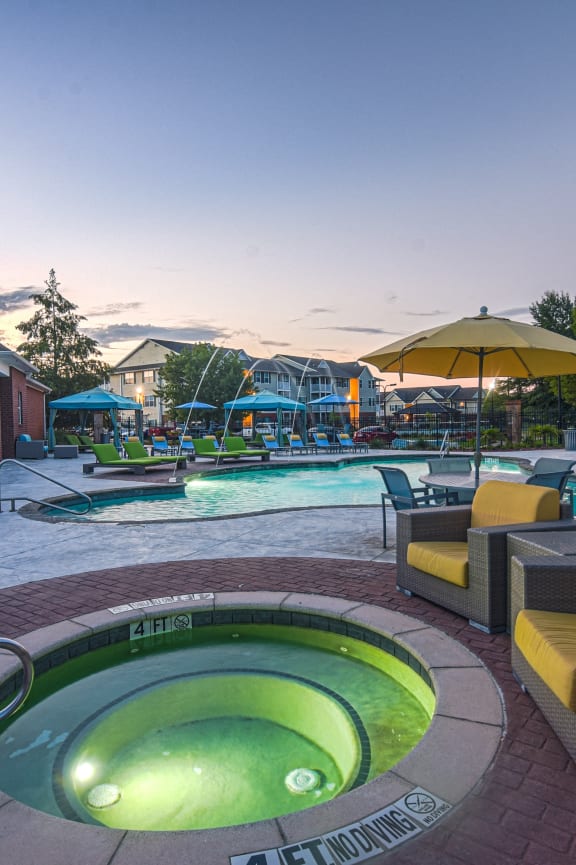 Swimming Pool and Hot Tub at The Madison Apartment Homes in Tyler, TX