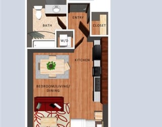 Binney studio floor plan at Villas of Omaha at Butler Ridge
