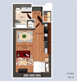 Floor Plan  Binney studio floor plan at Villas of Omaha at Butler Ridge