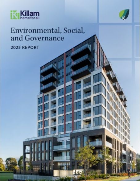 Building on the coast with a graphic that states Environmental, Social, and Governance