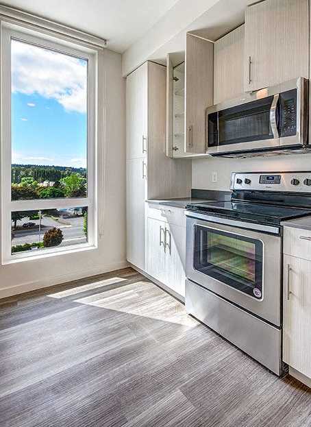 Modern kitchen at Ravello Apartments, Redmond, WA