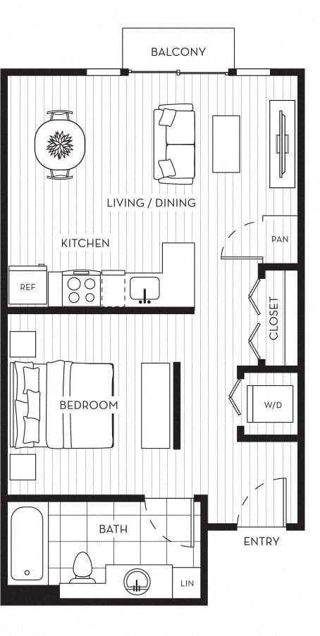 Lux Apartments Floor Plan Studio C
