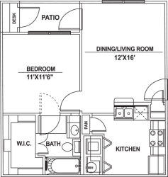 Floor Plan A1 - 1bed/1bath