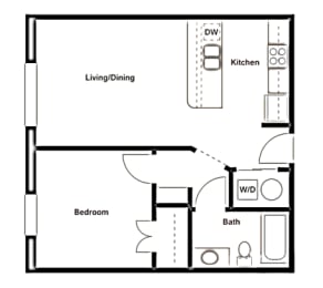 A1 Floor Plan at The Liberty Lofts, Gainesville, TX, 76240