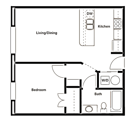 Floor Plan  A1 Floor Plan at The Liberty Lofts, Gainesville, TX, 76240