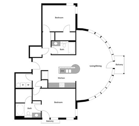 Floor Plan  Epic B4 Floor Plan at Epic Apartments, Denton