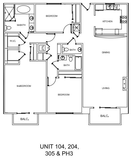 Units 104, 204, 304, PH4