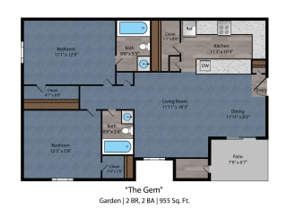 2 bed 2 bath at Bayside Apartment Homes, Hilliard, OH, 43026