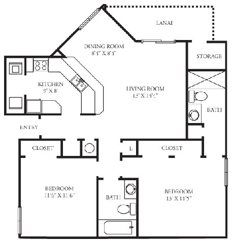 Brighton | 2 Bedroom | 2 Bath | 1,001 Sq.Ft. at Winthrop West Apartment Homes, Riverview