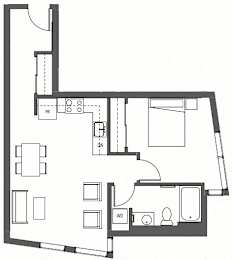 Floor Plan  One Bedroom - A12, A13