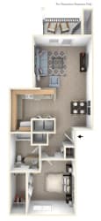 One Bedroom Floor Plan One Bedroom Floor Plan at Stoney Pointe Apartment Homes, Wichita