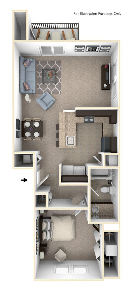 One Bedroom End at Strathmore Apartment Homes in West Des Moines, IA