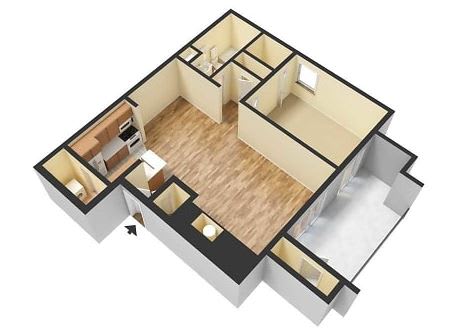 1 Bedroom 1 Bathroom Floor Plan at Ascent Pineville, Charlotte, NC, 28226