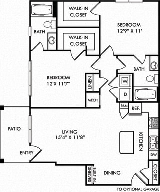 The Davis The Davis. 2 bedroom apartment. Kitchen with island open to living/dinning rooms. 2 full bathrooms. Walk-in closets. Patio/balcony.