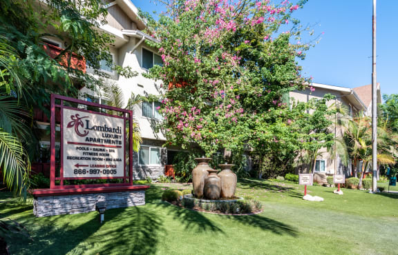 Monument Sign at Lombardi Apartments, Woodland Hills, California