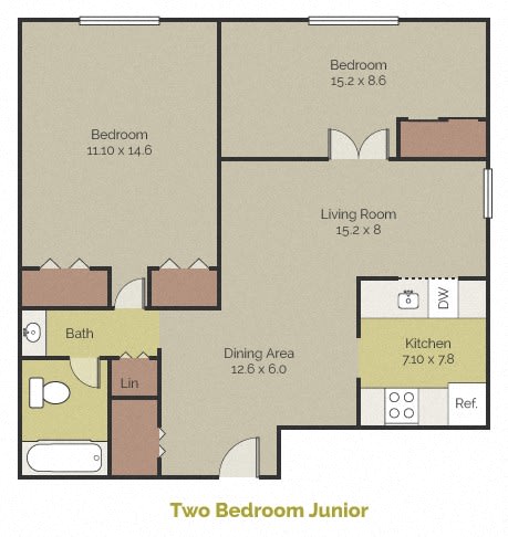 New Brookside Junior Two Bedroom Floor Plan