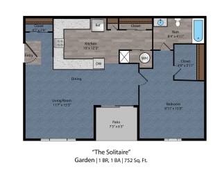 1 bed 1 bath at Bayside Apartment Homes, Ohio, 43026