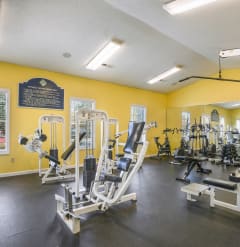 a gym with weights and other exercise equipment  at Cape Landing, Myrtle Beach, SC