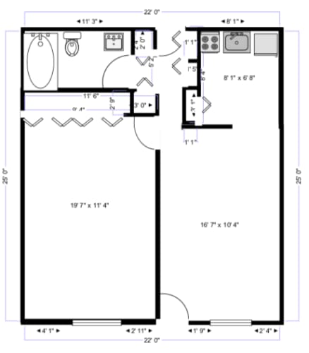 Floor Plan  1 bedroom floor plan