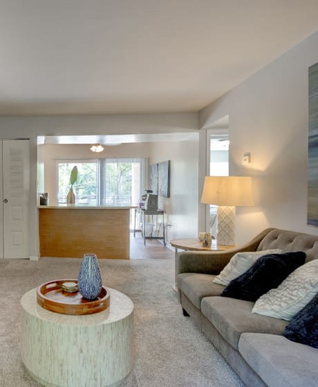 Living Room With Kitchen at Oaks at Oxon Hill, Maryland