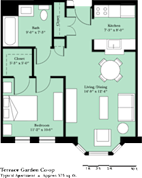  Floor Plan 1 Bedroom