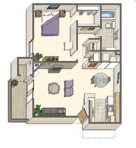 1 bed 1 bath A at Silver Reef Apartments, Colorado, 80228
