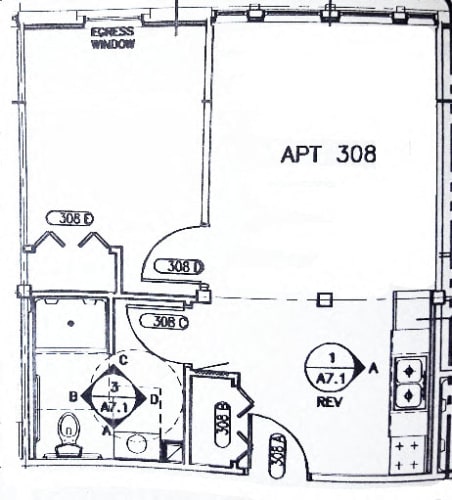 Floor Plan  1 bedroom Apartment