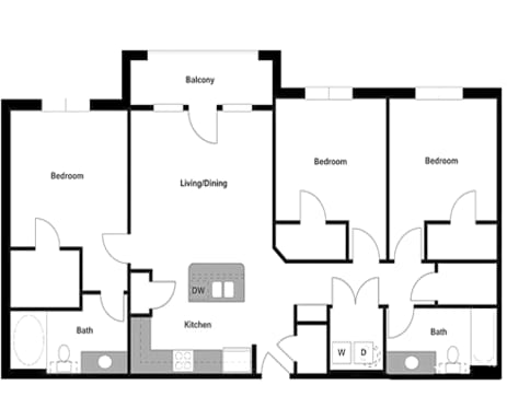 Floor Plan  Epic C1 Floor Plan at Epic Apartments, Texas