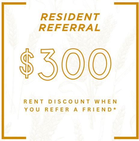 a100 rental discount when you refer a friend logo at The Landing at Amber Fields Apartments, Rosemount, Minnesota
