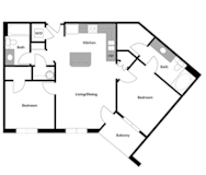 Epic B3 Floor Plan at Epic Apartments, Denton, Texas
