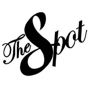 The image features a black and white logo with the word "The Spot".