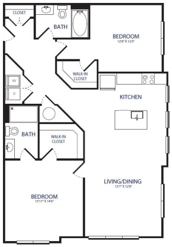 Floor Plan  2BR 2BA